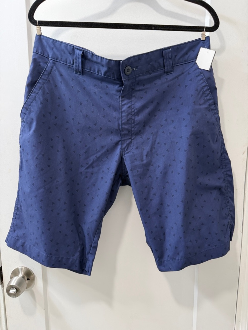 Men’s Mountain Club Blue Board Shorts – Flat Front Lightweight Hybrid Casual
